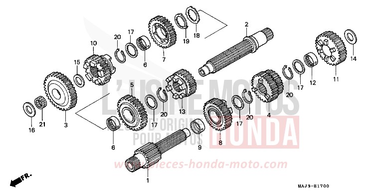 TRANSMISSION for Pan-European ABS MUTE BLACK METALLIC (NH359) from 1996